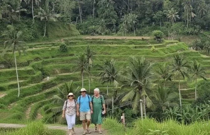 Bali rice fields and village walking tour